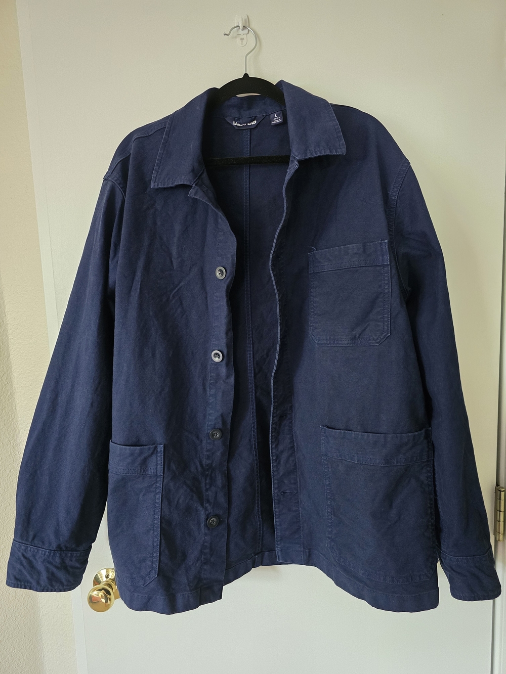 Lands' End Dark Navy Utility Jacket with Patch Pockets